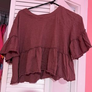Women's Ruffled Mauve Top